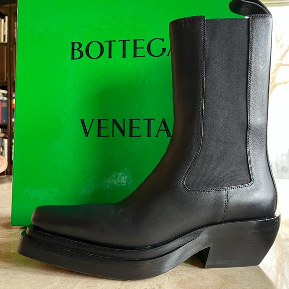 NEW BOTTEGA VENETA BOOTS CHELSEA BLACK LEATHER SZ- 38. 100% Authentic - Picture 3 of 11